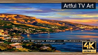 Glowing Sunset Over Coastal Cliffs - Frame TV Art 4K Impressionist #Shorts