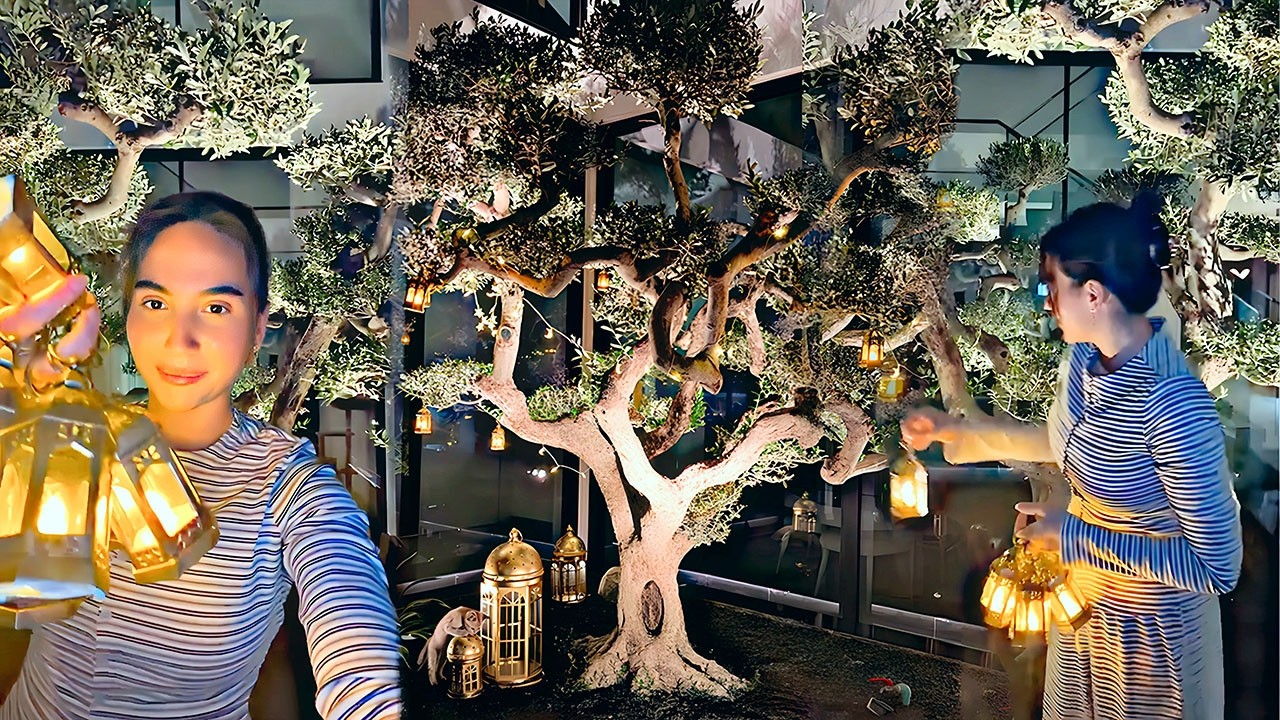 فقرة زينة رمضان للشجرة 🌳🌙✨