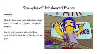 Balanced & Unbalanced Forces