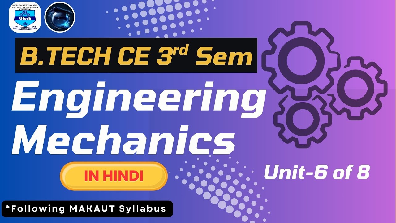 CE 3rd Sem | Engineering Mechanics | Makaut | Civil Engineering | Module 6 particle dynamics