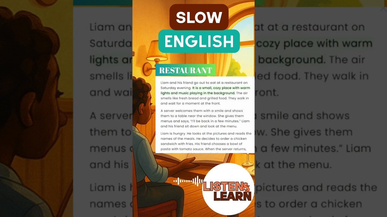 Improve Your English. Listen and Learn English Through Story Language Lesson: Restaurant