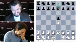 Magnus Carlsen Plays Bongcloud Opening Against Hikaru Nakamura and They Laugh While They Are Playing