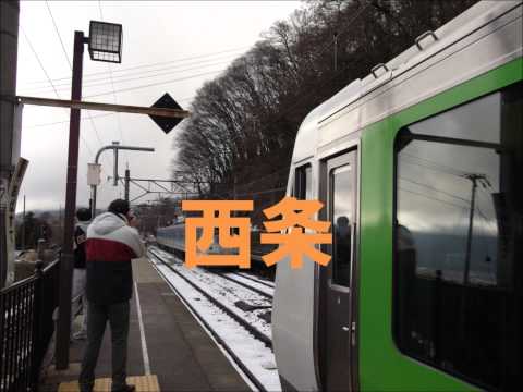 閃乱カグラOPで名古屋→新潟の駅名を歌う。