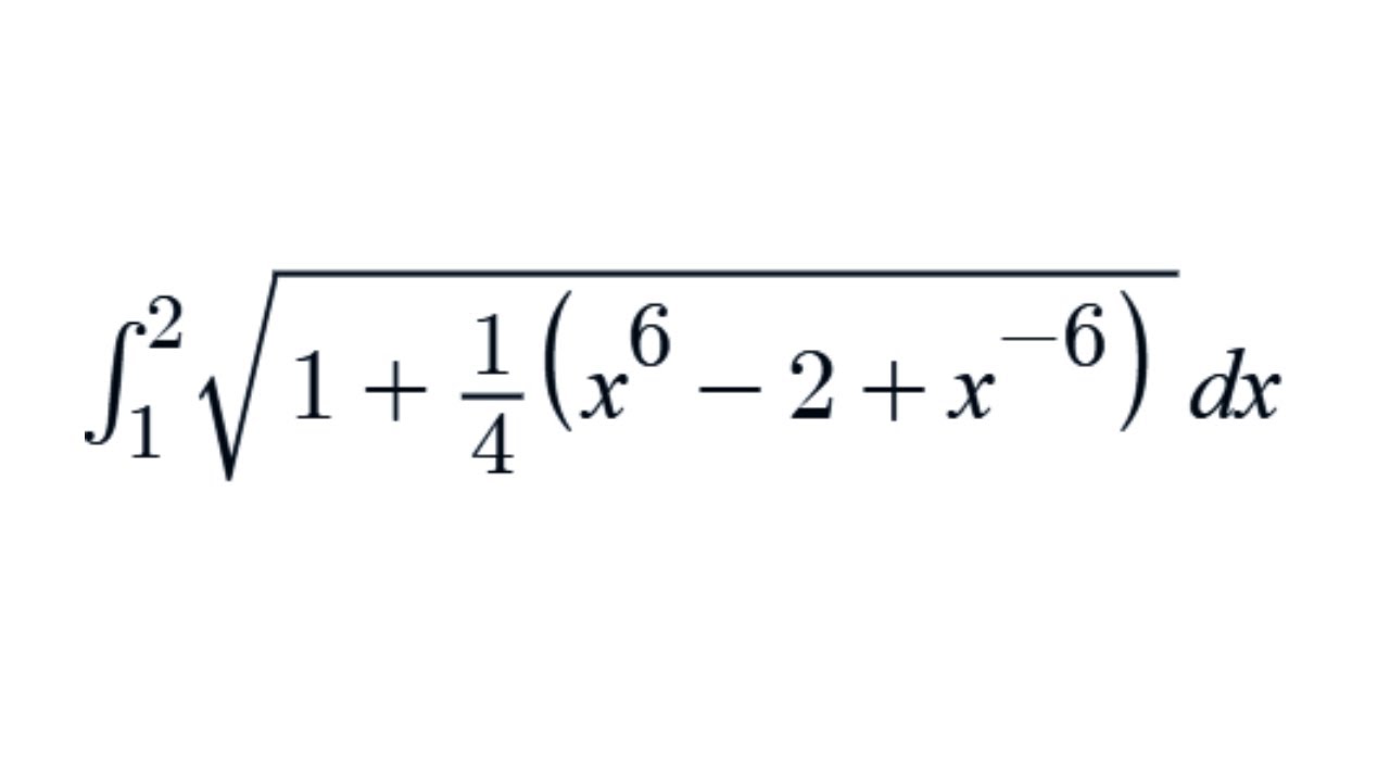 Integral definida de sqrt(1+1/4(x^62+x^6)) dx YouTube — free download