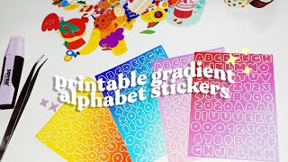 diy how to make printable gradient alphabet sticker journal with me with those stickers youtube