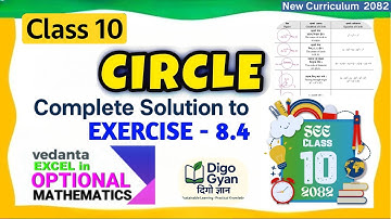 Class 10 Vedanta Excel in Opt. Mathematics Exercise 8.4 Circle Unit 8 Coordinate Geometry 2082 New