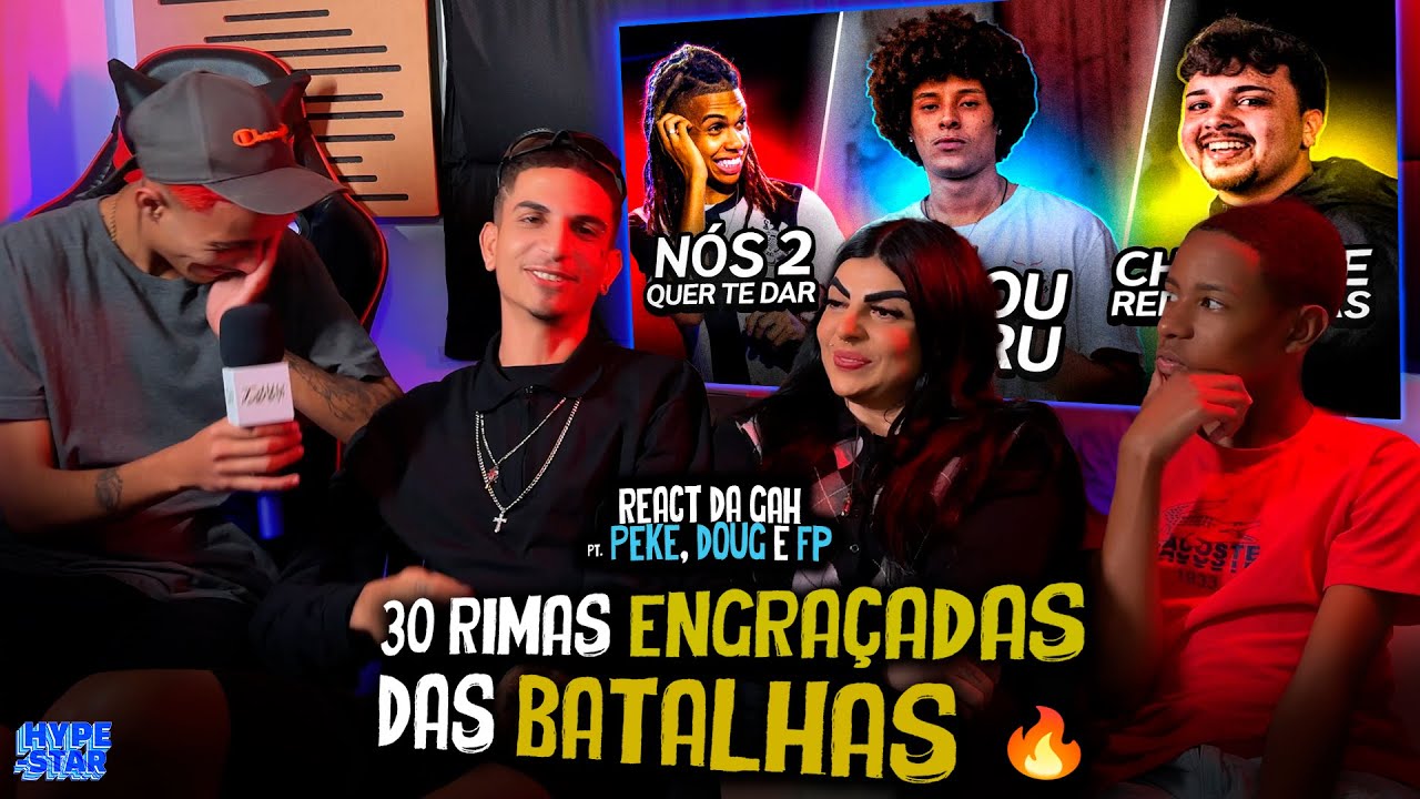 30 RIMAS ENGRAÇADAS DAS BATALHAS 🔥 ( REACT DA GAH Feat. PEKE & FP & DOUG )
