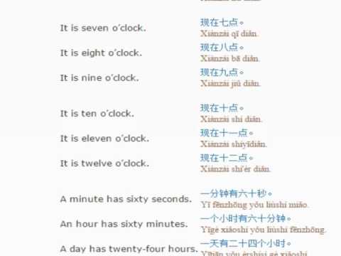 Chinese lesson/English lessons how to study chinese  8 (The time)