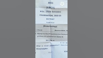 paper #biotechnology .     m.sc. botany  (3rd semester) .
