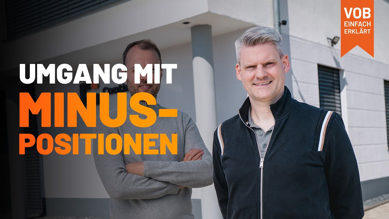 VOB einfach erklärt: Wie du mit Minuspositionen in einem Leistungsverzeichnis umgehst!