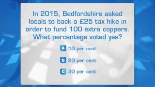 The Wright Stuff: What percentage of Bedfordshire residents paid a tax hike for local police?
