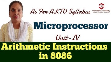 Micro33: Arithmetic Instructions in 8086 Microprocessor | Arithmetic and Logical Operations of 8086