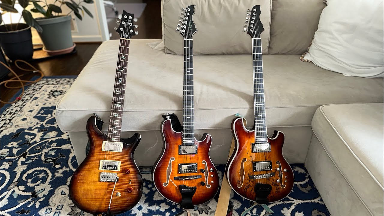 Comparison of three hollow body guitars PRS SE, RM Olsen ￼Ollendoc, EBay ChinaDoc