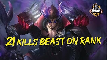 YU ZHONG | 21 KILLS BEAST ON RANK 🌚🌝| Mobile Legends (MLBB)