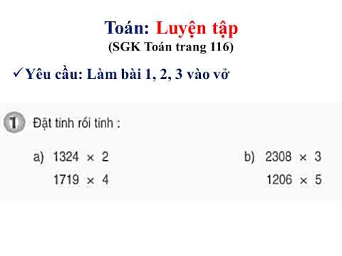 Toán Lớp 3 - Tuần 22 - Luyện tập (trang116)