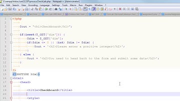 Nested Loop Example - CIS 133P - Checkerboard Lab Solution