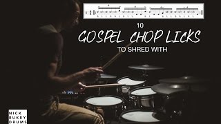 10 Gospel Chop Licks to Shred with - Drum Lesson By Nick Bukey Advanced Sextuplet Chops chords