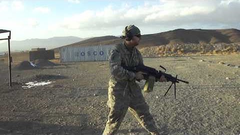 Firing a Mk48 7.62 SAW in Afghanistan