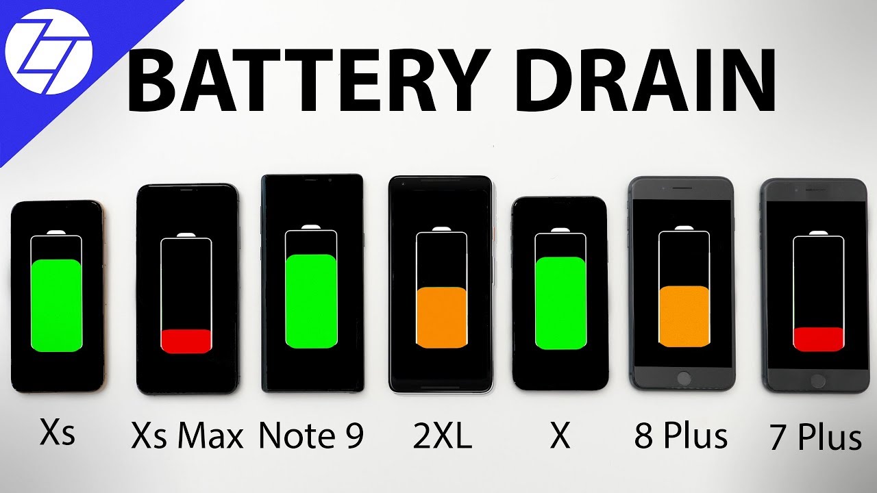 iPhone XS vs XS Max vs Note 9 vs Pixel 2 vs X vs 8 Plus vs 7 Plus - BATTERY DRAIN Test!