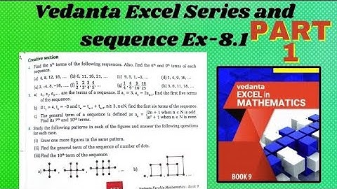 Class 9 Vedanta Excel in Mathematics Series and sequence solution Ex 8.1 part 1