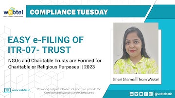 How To file Trust ITR income Tax Return | How to file ITR-7 for Trust | Webtel