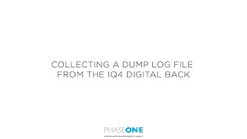 Support | Obtaining a dump log file from the IQ4  | Phase One