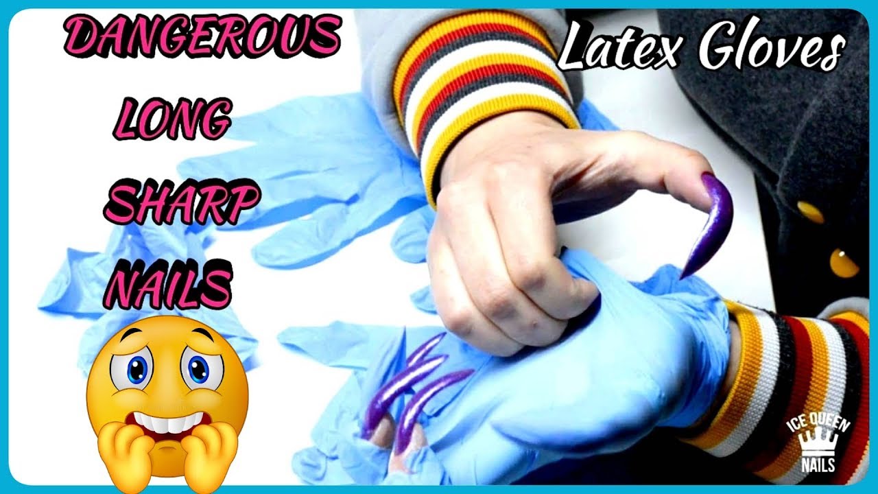 NEW AGGRESSIVE ASMR VIDEO! REALLY SHARP NAILS SCRATCHING HARD LATEX GLOVES! (second part)