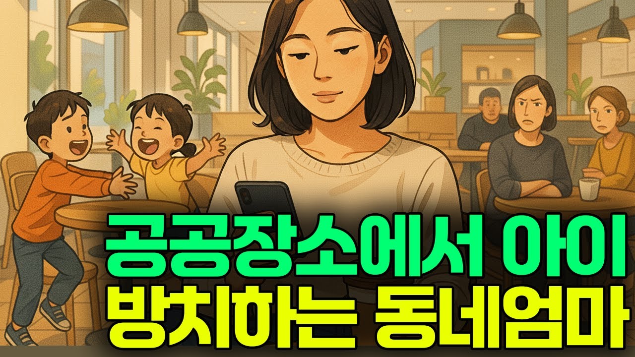 공공장소 아이 방치하는 동네엄마