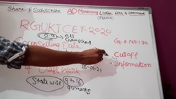 Counselling Dates -  RGUKTCET/AP IIIT  2020