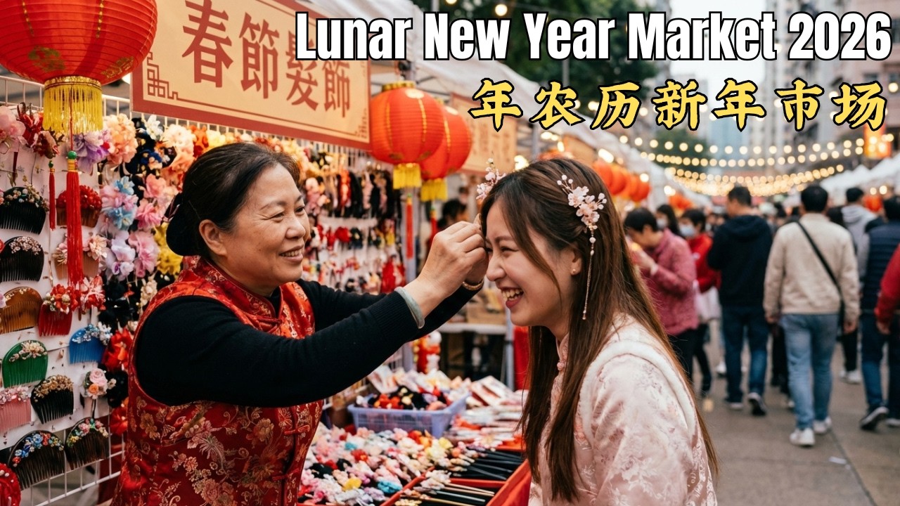 Chinese Spring Festival Market Walk 2026 | Festive Street Scenes