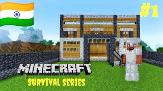 Minecraft Pe Survival series EP-1 in Hindi 1.19 | I made survival house & iron armour | #minecraftpe