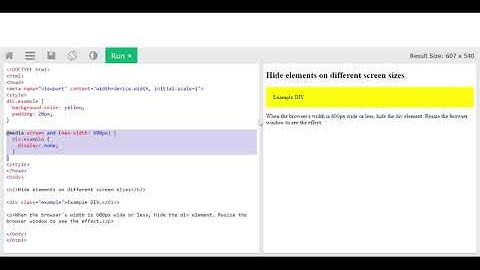 Hide Elements On Different Screen Sizes ! CSS & HTML {JQuery}
