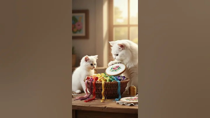 Video 11804241: persian cat kitten white, cat kitten adorable persian, persian cross kittens, persian cat mom, mother cat, kitten learning