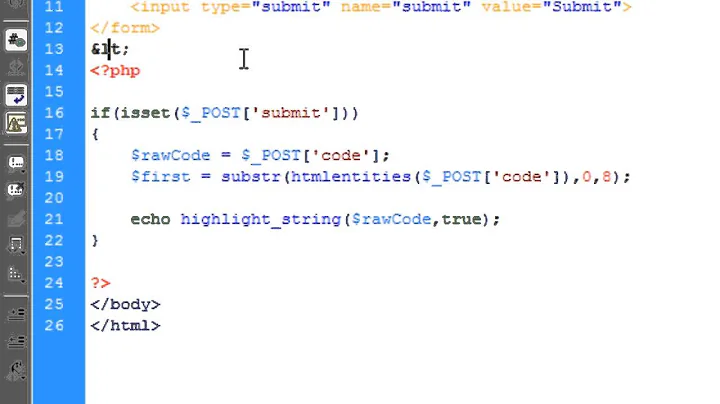 PHP: Syntax Highlighting for PHP code
