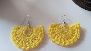 super easy earrings crochet حلق كروشيه سهل