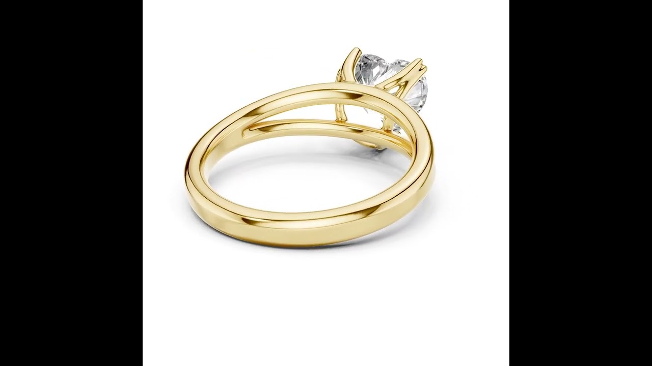 Classic Heart Cut Double Prong Solitaire Diamond Ring