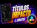 El MEJOR TÍTULO ANIMADO para tus Videos en DaVinci Resolve | Descarga Gratis (Free &amp; Pro)