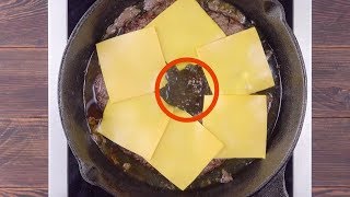 Put 6 Cheese Slices In The Pan. Where They End Up Is Crazy!