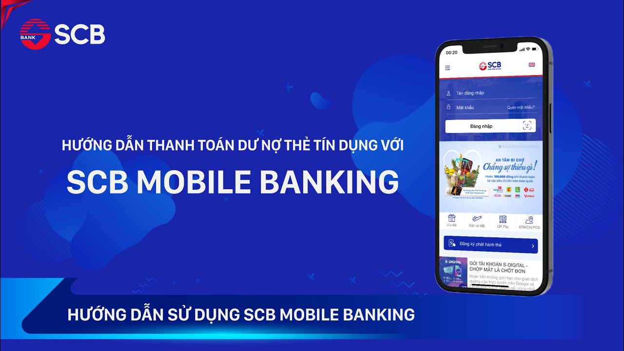 Hướng dẫn Thanh toán dư nợ Thẻ tín dụng với SCB Mobile Banking