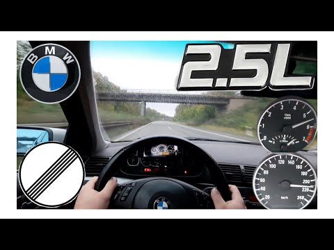 BMW E46 323i 170Hp Manuel POV Acceleration & Top Speed Drive on German Autobahn by NoSpeedLimitTV