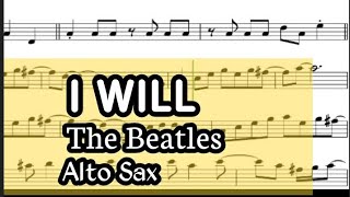 Miniatura de "I Will The Beatles Alto Sax Sheet Music Backing Track Play Along Partitura"