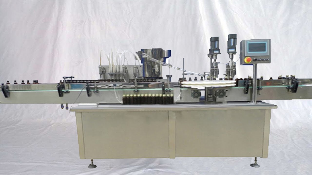 Bottles with spray pump caps filling capping machine automatic 4 heads ...