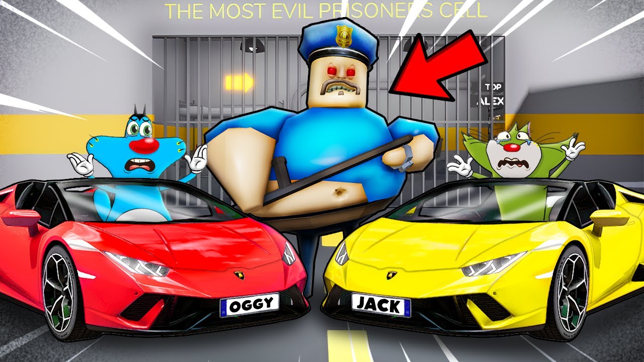 Roblox Oggy Playing Barry's Prison In Car With Jack