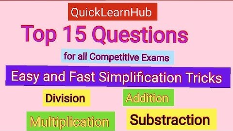 Easy and Fast simplification tricks / Top 15 Questions for all competitive Exams #logicalreasoning 