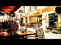 Outdoor Coffee Shop Ambience with Relaxing Cafe Music and Snow