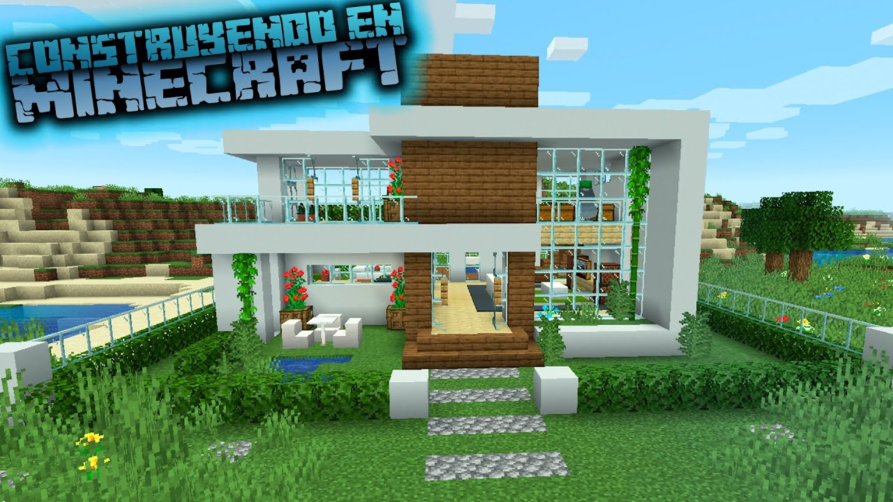 Minecraft: una CASA facil moderna 1.19 Tutorial #5✓ concreto