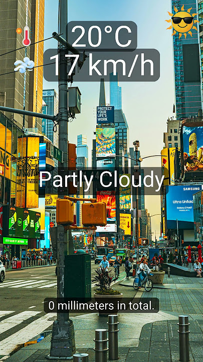 What’s the weather in New York? Partly Cloudy, 20°C, wind 17 km/h