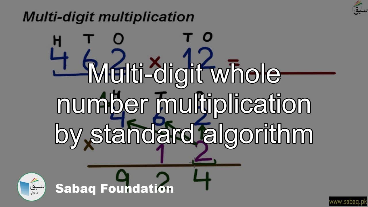 Multi-digit whole number multiplication by standard algorithm, Math ...