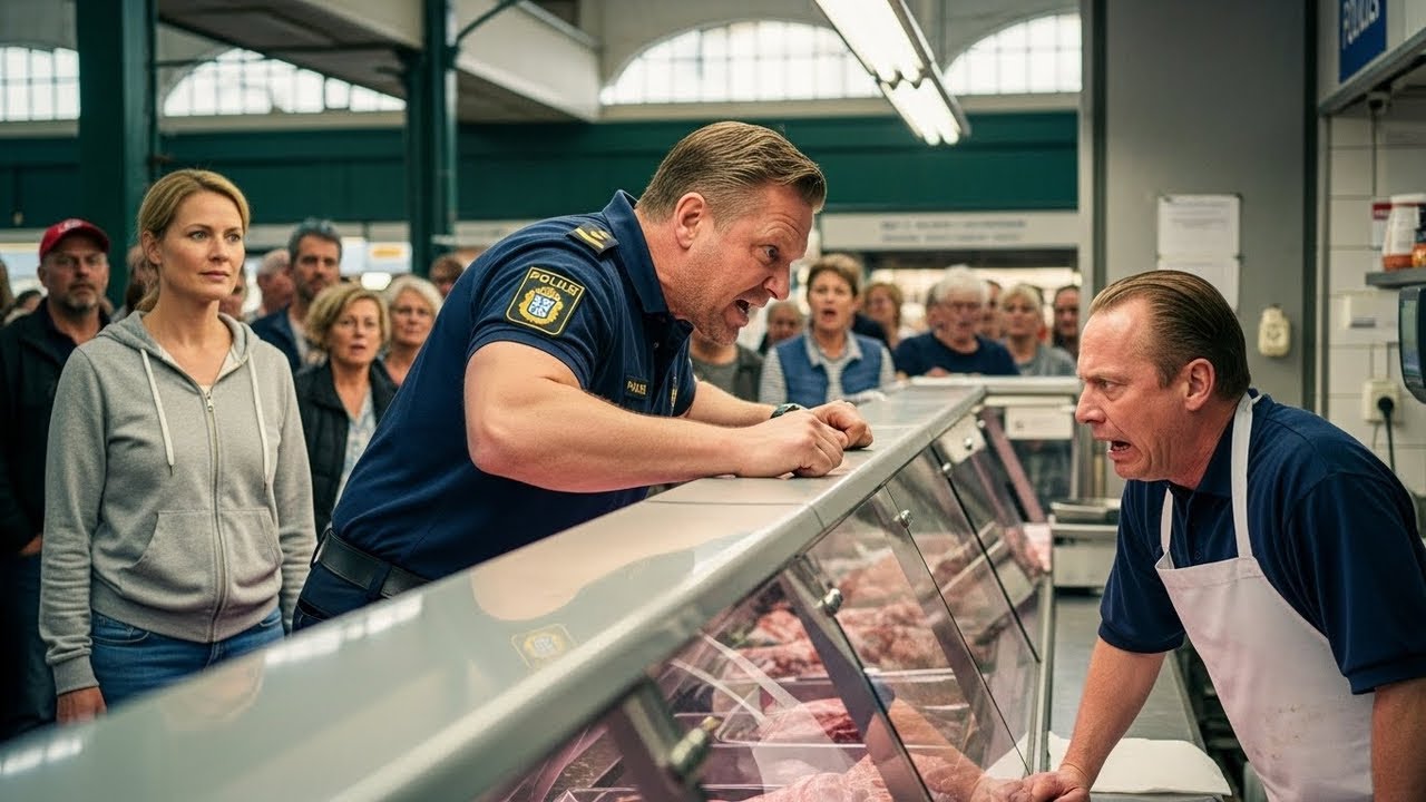 Kommissær ydmyger slagter – men kvinden i køen afslørede sit skilt og knuste ham!