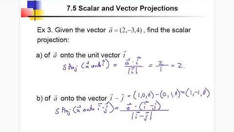 MCV4U 7.5 Scalar and Vector Projections